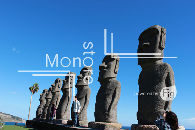 Photograph of the MOAI statues located in Japan