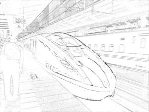 colorsheet Hokuriku Shinkansen bullet train coloring pages 20001