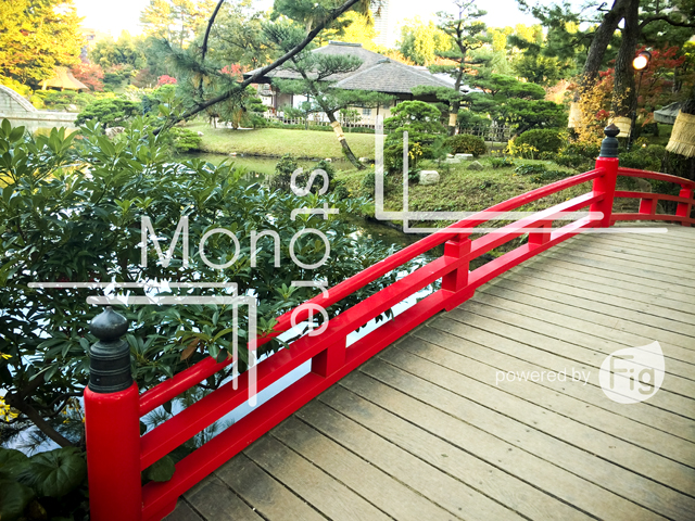 Red Bridge in Hiroshima shukkeien garden and garden photos